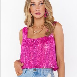 Show Me Your Mumu Tara Sequin Crop Top